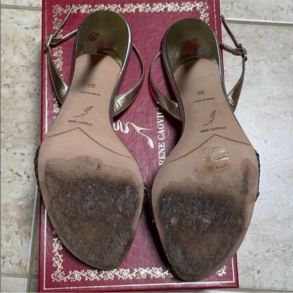 😍 Gorgeous dazzled Gold/Silver Rene Caovilla Sandals - Picture 11 of 16